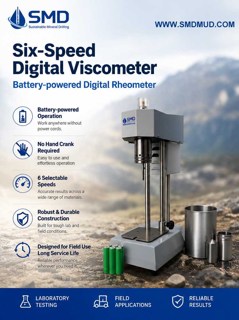 Six-Speed Digital Viscometer battery-powered digital rheometer for drilling fluid viscosity testing