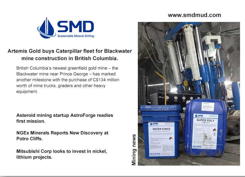 Artemis Gold buys Caterpillar fleet for Blackwater mine construction in British Columbia.